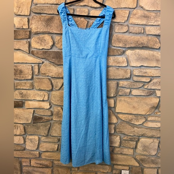 ASTR the Label Womens Blue Maxi Square Chest Tie Open Back New Sleeveless xl - Picture 15 of 15